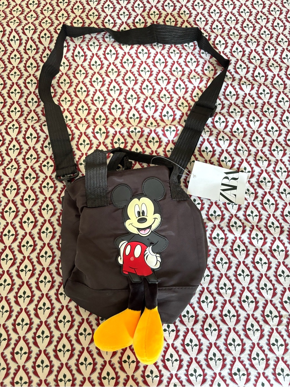 Zara Black Mickey Mouse Crossbody Bag